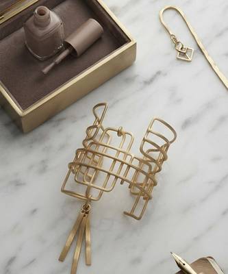 Gold fringe wire cage cuff bangle 2