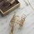 Gold fringe wire cage cuff bangle