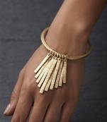 Gold fringe fan hinged bangle