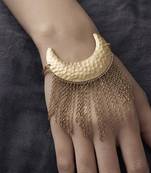 Gold chain fringe cuff bracelet