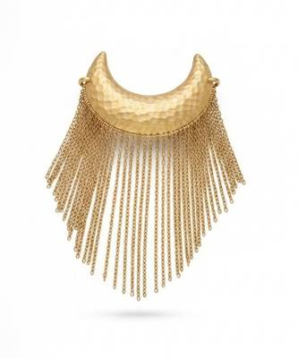 Gold chain fringe cuff bracelet 2
