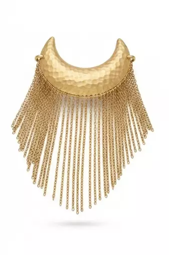 Gold chain fringe cuff bracelet