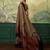 maroon digital print tissue saree with blouse