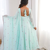 Sky blue thread embroidered georgette anarkali set