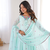 Sky blue thread embroidered georgette anarkali set