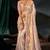 cream madhuri silk blend zari, thread, sequins, cut-dana with moti heavy hand work saree with blouse