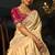 Cream kanjivaram jacquard zari, sequins, cut-dana with moti heavy hand work saree with blouse