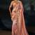 peach madhuri silk blend zari, thread, cut-dana with jardoshi heavy hand work saree with blouse