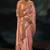 peach madhuri silk blend zari, thread, cut-dana with jardoshi heavy hand work saree with blouse