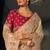 Chiku kanjivaram zari, thread, moti with cut-dana moti heavy hand work saree with blouse