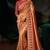 Rust sabyasachi cloth zari with sequins heavy hand work saree with blouse
