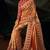 Rust sabyasachi cloth zari with sequins heavy hand work saree with blouse