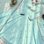 Sky blue thread embroidered georgette anarkali set
