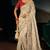 Cream kanjivaram zari, thread, zarkan, cut-dana with moti heavy hand work saree with blouse