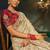 Cream kanjivaram zari, thread, zarkan, cut-dana with moti heavy hand work saree with blouse