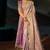 mauve tanchoi silk blend zari, cut-dana, moti with emerade heavy hand work saree with blouse