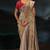 silver tanchoi silk blend zari, thread, moti with cut-dana moti heavy hand work saree with blouse