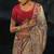 silver tanchoi silk blend zari, thread, moti with cut-dana moti heavy hand work saree with blouse