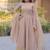 Beige mirror lace work crunchy silk gown with dupatta