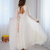 White embroidery work georgette anarkali set