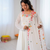 White embroidery work georgette anarkali set