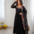 Black embroidery work georgette anarkali set