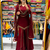 Maroon real mirror work roman silk kurta palazzo set