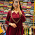Maroon real mirror work roman silk kurta palazzo set