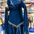 Royal blue real mirror work roman silk kurta palazzo set