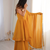Yellow zarkhand wprk crunchy silk kurta palazzo set