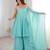 Blue zarkhand wprk crunchy silk kurta palazzo set