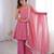 Pink zarkhand wprk crunchy silk kurta palazzo set