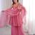 Pink zarkhand wprk crunchy silk kurta palazzo set