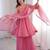 Pink zarkhand wprk crunchy silk kurta palazzo set