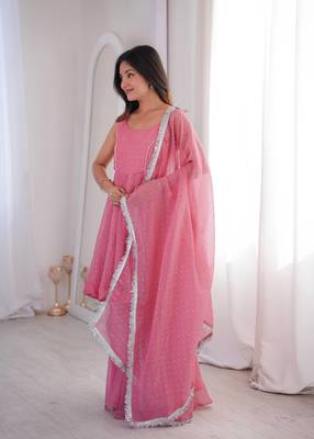 Pink zarkhand wprk crunchy silk kurta palazzo set 4