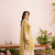 Green digital print & embroidered kurta with dupatta & farshi salwar