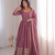 Lavender sequins embroidery work gown with pant & dupatta