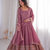 Lavender sequins embroidery work gown with pant & dupatta