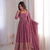 Lavender sequins embroidery work gown with pant & dupatta