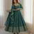 Sea green sequins embroidery work gown with pant & dupatta