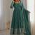 Sea green sequins embroidery work gown with pant & dupatta