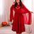 Red designer sequins & mirror work roman silk anarkali set