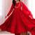 Red designer sequins & mirror work roman silk anarkali set