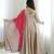 Light grey designer sequins & mirror work roman silk anarkali set