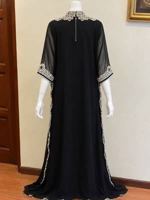 Black dubai fashion farasha kaftan 2
