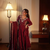 Maroon beads & sequins embroidered vichitra silk gown set