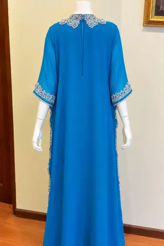Turqouise blue dubai trend farasha kaftan