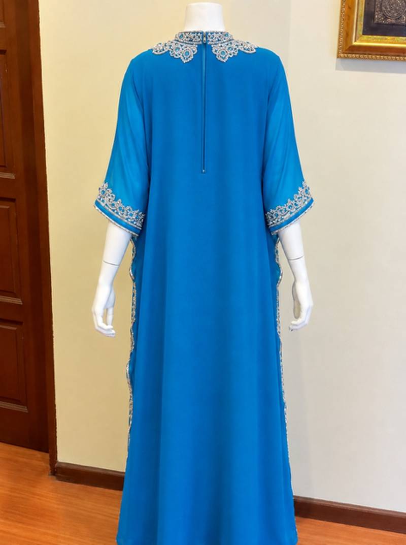 Turqouise blue dubai trend farasha kaftan