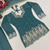 Teal blue sequins embroidered crunchy silk kurta palazzo set