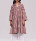 Brown stripe cotton kurta